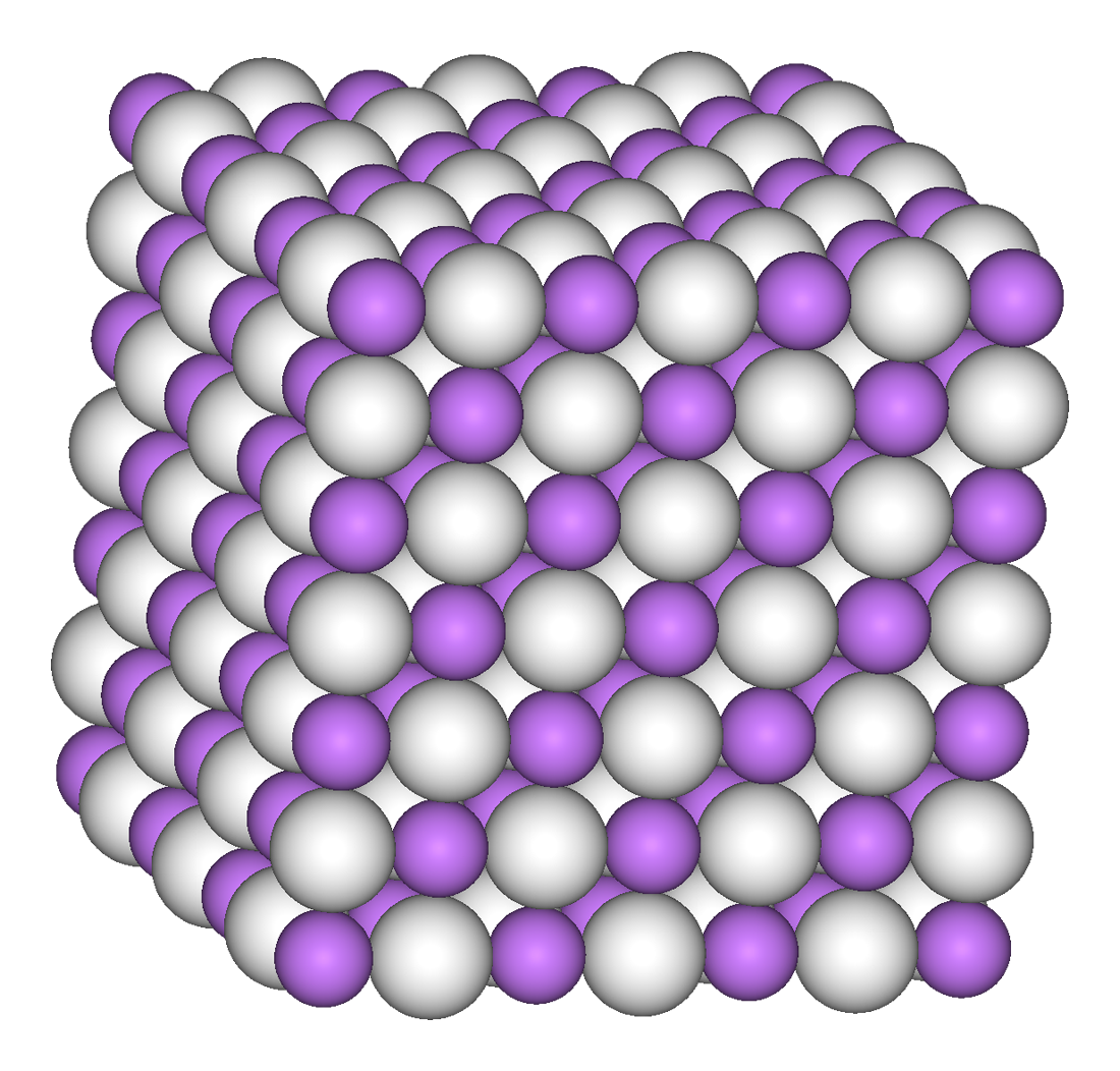 Ilustracja związku LiD. Pokazuje, że chodzi o stały materiał paliwowy, nie tylko abstrakcyjne izotopy litu. Źródło: Wikipedia/Wikimedia, File:Lithium-hydride-3D-vdW.png, licencja: Public domain.
