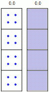 Schemat krzywej rozpadu wykładniczego. Źródło: Wikipedia/Wikimedia, File:Halflife-sim.gif, licencja: Public domain.